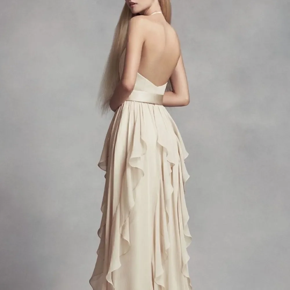 NEW Vera Wang Navy Halter Chiffon Dress